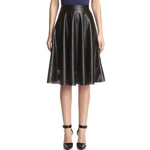 Gracia Women's Perforated Faux Leather Skirt (NWOT) - L